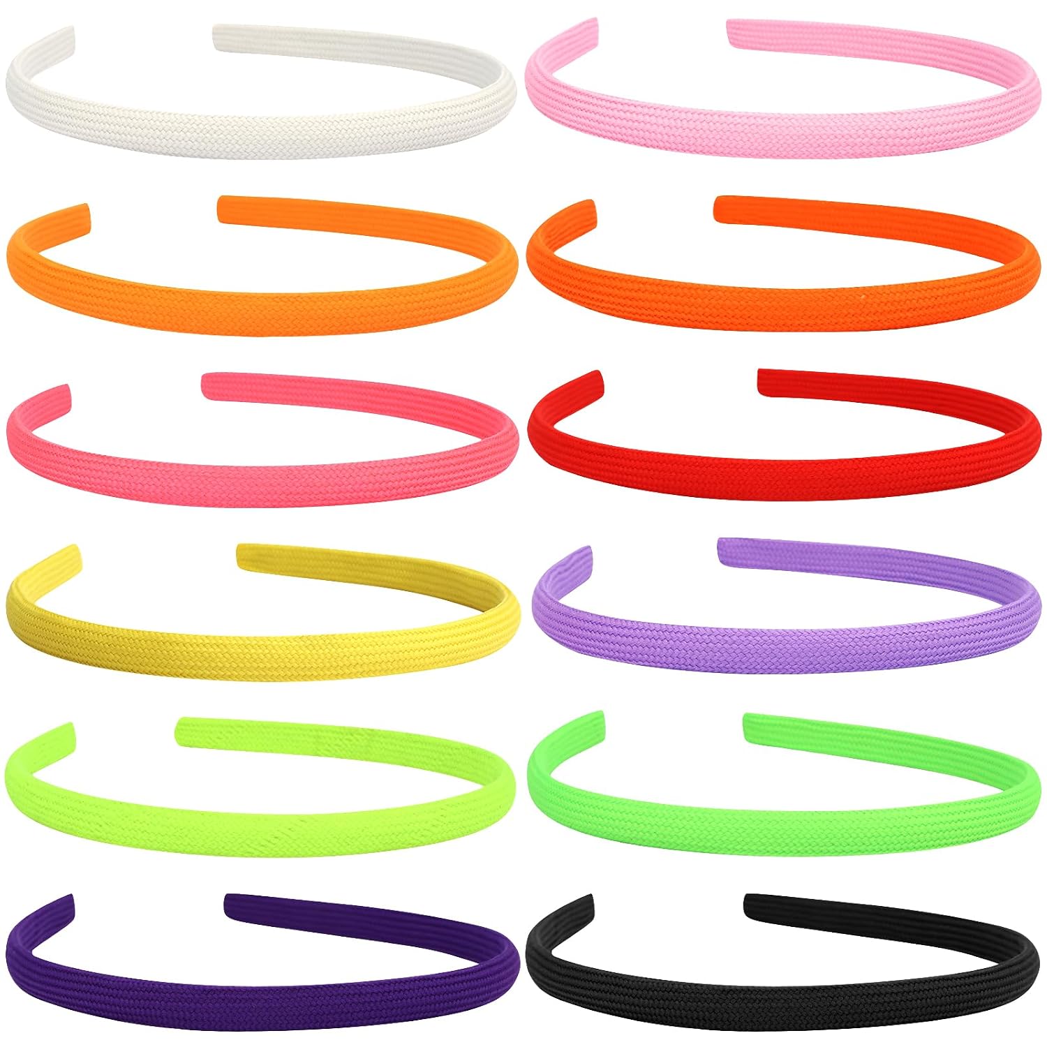 12Pcs Thin Headbands For Women Girls No Headache Pressure Comfortable Headbands for Women Non Slip Fabric Skinny Narrow Hairbands Head Bands for Womens Hair Accessories Multi-colored