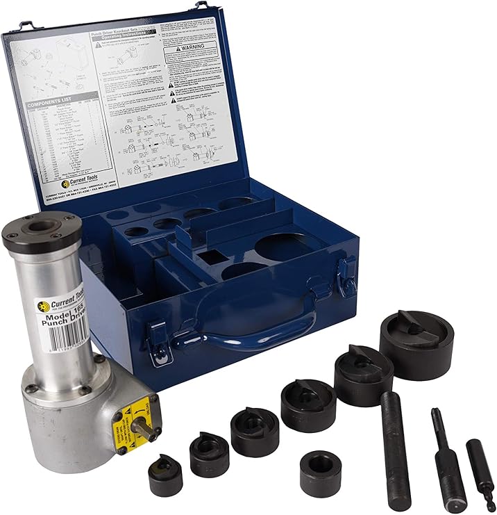 Punch Driver Knockout Set - Drill Driven Holemaking Driver Set with Piece Maker Punches & Dies - 162PM