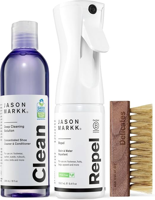 Jason Markk Shoe & Sneaker Deep Cleaning Solution, Delicates Brush, Repel Spray, Safe for Most Footwear Materials