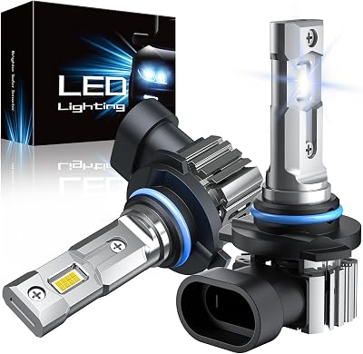 RCJ 9006HB4 Bulbs, 60W 16000LM 6000K Cool White Fog Light Bulbs, with 12000 RPM Cooling Fan, Plug and Play, Pack of 2