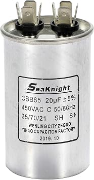 20 uF MFD Motor Run Capacitor Well Pump Run Capacitor CBB65 Single Round Capacitor