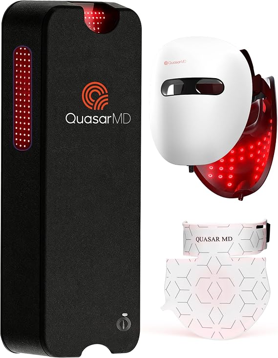 QuasarMD Ultimate Full-Body Light Therapy System Recovery Mat (2052 Medical-Grade LEDs, 660nm+850nm) + 7-in-1 LED Face Mask (7 Colors + NIR) + Neck & Decollete Firming Device (630nm+830nm)