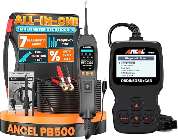 ANCEL AD310 Universal OBD II Scanner + ANCEL PB500 Automotive Power Circuit Probe Tester Kit
