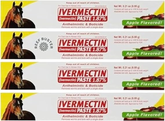 Durvet Ivermectin Paste 6.08g Tubes (4-Pack) Bundled Sticker Included, White