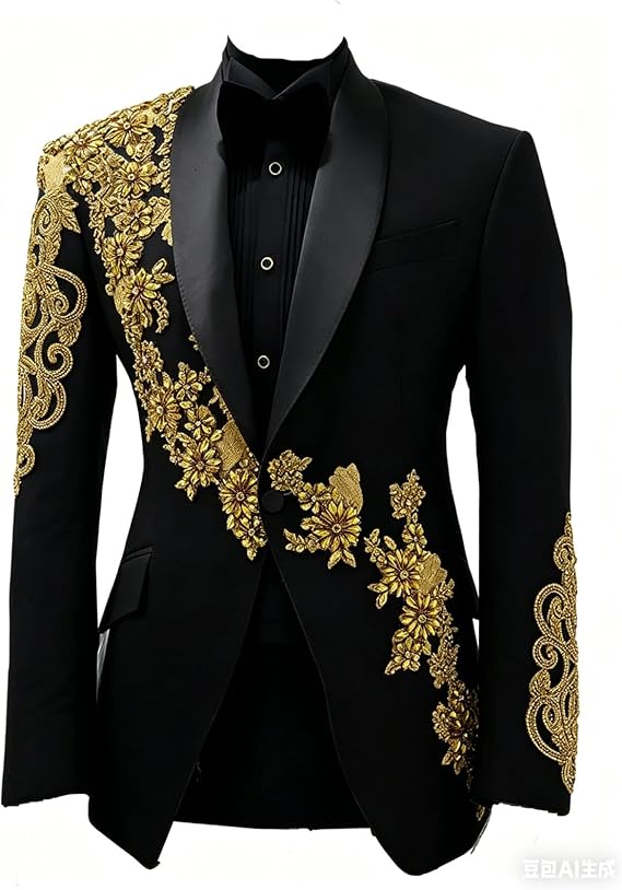 Men's Luxury White Tuxedo with Shiny Rhinestone Slim Fit Dinner Blazer Jacket for Prom Party Wedding