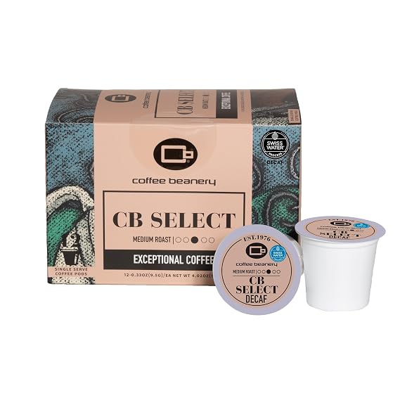 CB Select Decaf Coffee Pods by Coffee Beanery | 12ct Specialty Decaf Coffee Pods Medium Roast Coffee Pods| 100% Specialty Arabica Coffee| Gourmet Coffee Pods