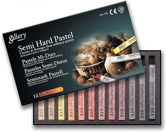 Mungyo Gallery Semi-Hard Pastels Cardboard Box Set of 12 - Earth Tones