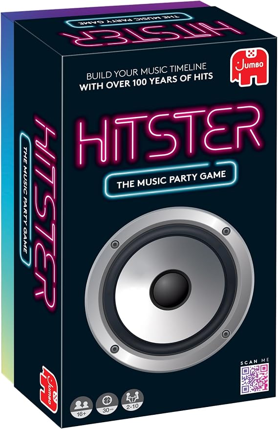 Hitster - The Music Party Board Game, Card Game, Fun Music Quiz Game, 2-10 Players - 300+ Iconic Music Hits - Great for Game Nights, Date Nights, Parties, Adult and Family Games - Jumbo (UK Edition)