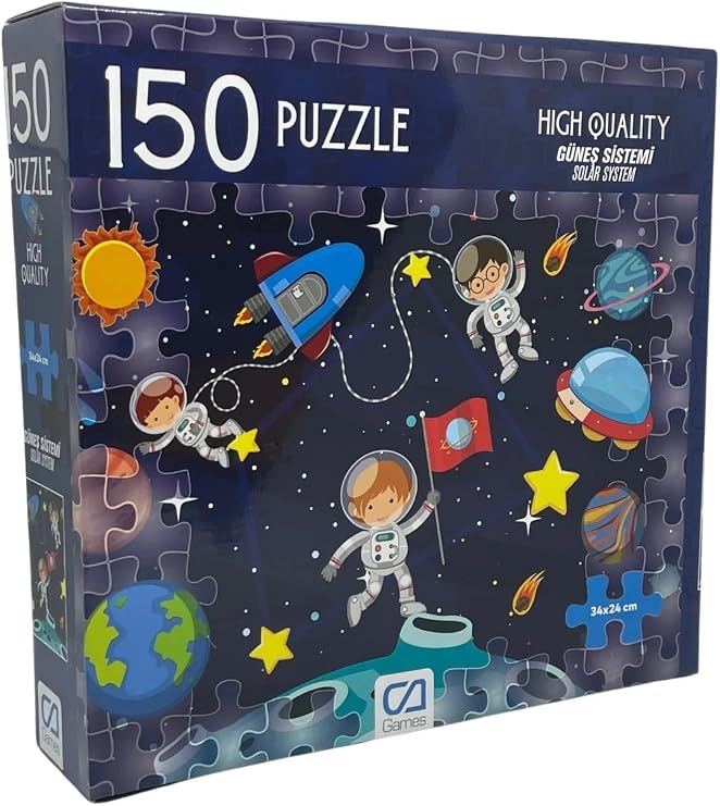 CA Games 150 Parça Canlı Desenli 34x24cm Çocuk Puzzle Yapboz Serisi (Uzay)