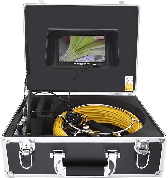 Drain Inspection Camera 20m/30m/50m - Sewer Pipe Camera with DVR Function Industrial Pipeline Inspection Camera Endoscope Plumbing Video System with 7" LCD Monitor (30m)
