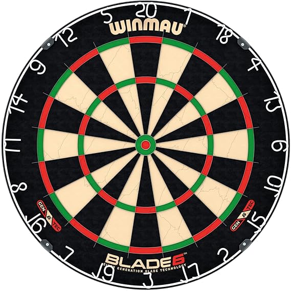 WINMAU Darts Blade 6 Professional Bristle Dartboard with Official Tournament Specifications | Endorsed by The PDC