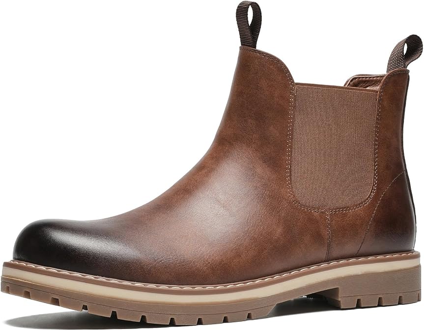 Mens Chelsea Boots, Slip-On Ankle Boots with Arch Support