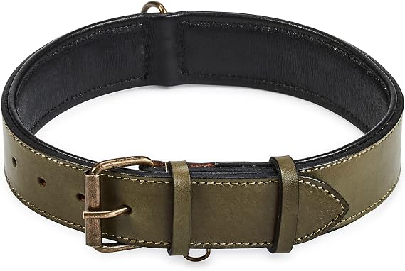 Leather Dog Collar Padded Soft Interiors Premium Vintage Look Handcrafted