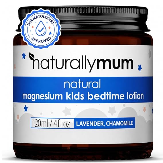 NaturallyMum - Magnesium Lotion for Kids & Babies [NATURAL & SAFE] - Juniors Bedtime Lotion - Magnesium Sleep Cream for Kids & Babies - For Toddlers - Lavender & Chamomile