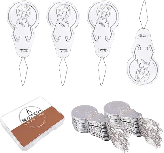 BEADNOVA Needle Threaders 100pcs Aluminum Sewing Needle Threader for Sewing Small Eye Embroidery Craft Knitting Quilting (100pcs)