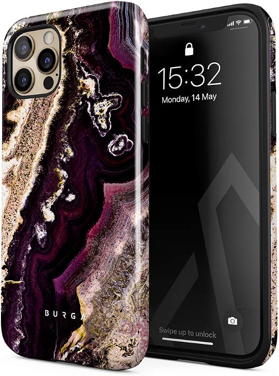 BURGA Unisex Phone Case for iPhone 12 Pro Max Dual-Layer Design with Shock-Absorbing Silicone & Durable Exterior, Scratch-Resistant Finish and Raised Bezel Edge for Screen Protection & Daily Use