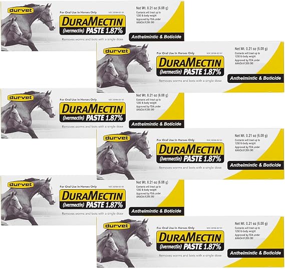 Durvet Duramectin Equine Wormer Paste - 6 Tubes