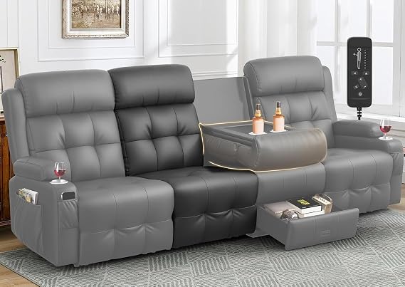 Recliner Sofa Middle Seat, Dark Gray