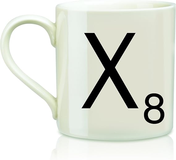 SCRABBLE Vintage Ceramic Letter"X" Tile Coffee Mug