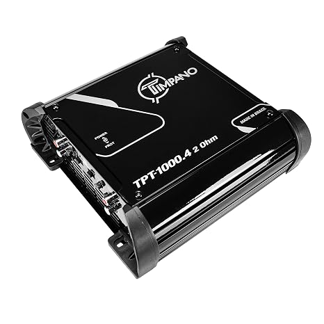 Timpano TPT-1000.4 Compact 4 Channel Car Audio Amplifier 4 x 260 Watts at 2 Ohms High Power Stereo 12 Volts Full Range Class D Amp Bridgeable
