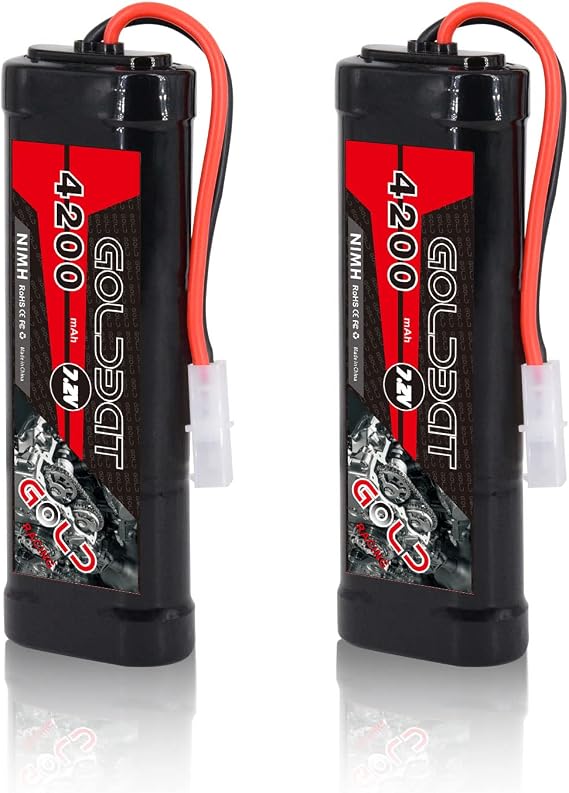 GOLDBAT 4200mAh 7.2V NiMH RC Battery with Tamiya Connector for for RC Evader BX Car Truck Truggy Buggy Tank Car Racing.