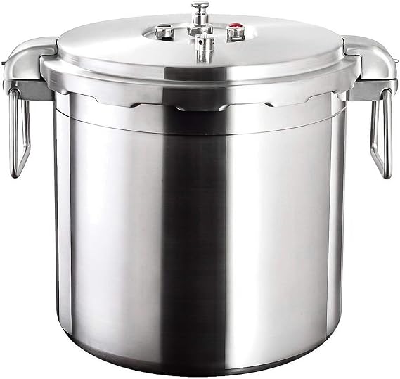 Buffalo 32 Quart Stainless Steel Pressure Cooker Extra Large Canning Pot with Lid for Commercial Use - Easy to Clean Induction Stove Top Pressure Canner, Can Cooker - QCP430 | 32Qt Pressure Canners for Canning - Easy to Clean Stove Top Pressure Canning Pot with Rack and Lid - Can Cooker - QCP430