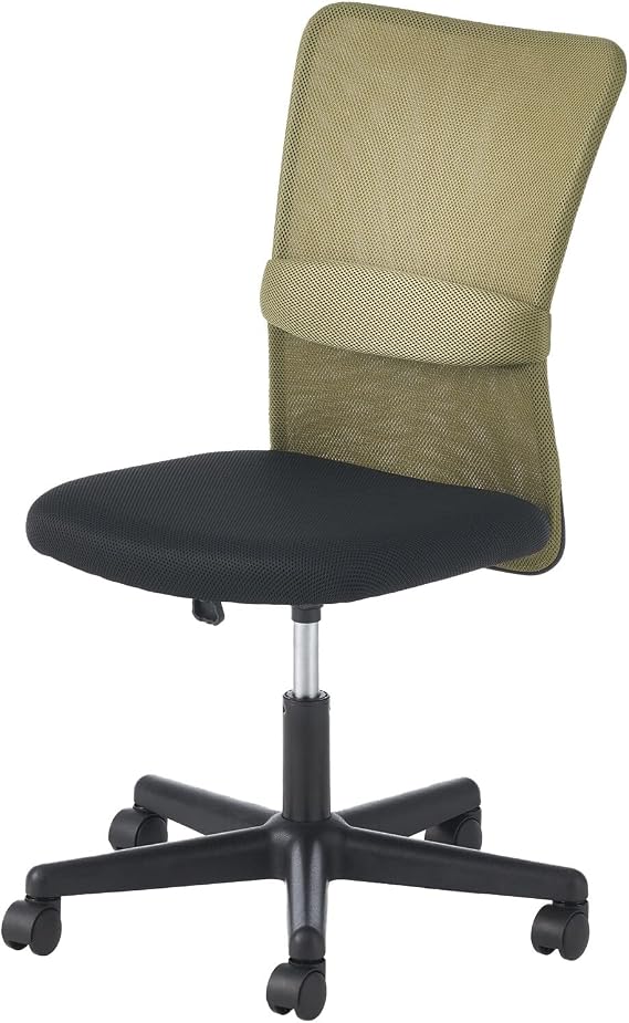 OfficeCom Office Chair Computer Chair Desk Chair Chat Chair Khaki H-298F-KH | 通気性が抜群のメッシュ素材使用。厚さ50ｍｍクッションはウレタンを贅沢に使用し、疲れにくく長時間業務に最適。付属のランバーサポートが腰の負担を軽減します。 H-298F-KH