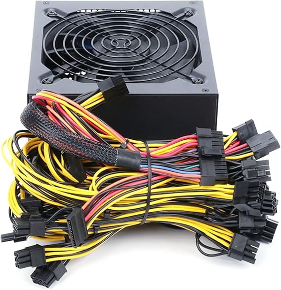 2600/2400/2000/1800W PSU ATX Mining Power Supply 180-265V ETH Bitcoin Miner Ethereum Mining Power Supply Support 8 Graphics Card(1800W)