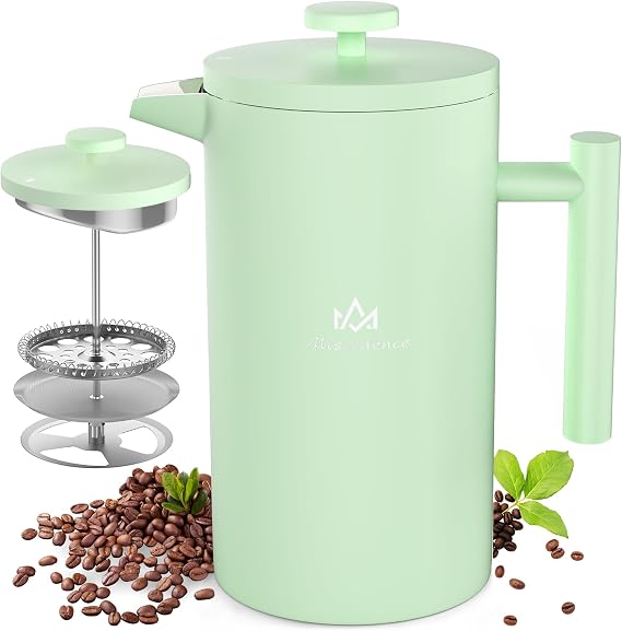 French Press Coffee Maker, 50OZ Double Wall Vacuum Insulated 304 Stainless Steel for Home, Camping and Office