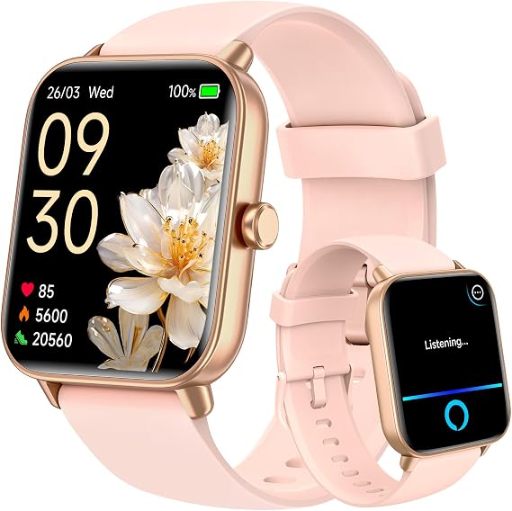 Smart Watch for Women, Alexa Built-in, 1.8" Touch Screen Fitness Tracker, Make/Answer Calls, Heart Rate/Sleep/SpO2 Monitor, Pedometer, IP68 Waterproof Watches for Android iPhone, 101+ Sport Modes