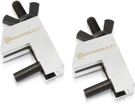 Powerbuilt 2 Piece Hose Pinchers, Brake Line Clamp, Hose Pinch Clamp Pliers, 1" Opening, for Temporarily Sealing Off Vacuum Lines, Fuel Lines - 648526