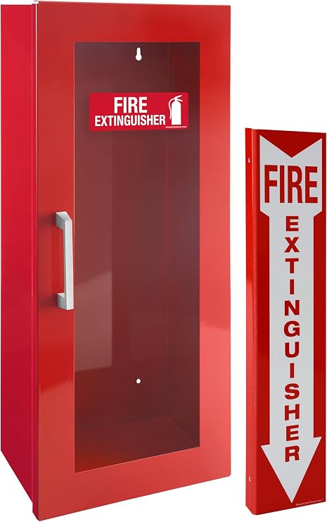 Fire Extinguisher Cabinet & Sign - 22 Gauge Steel - Red