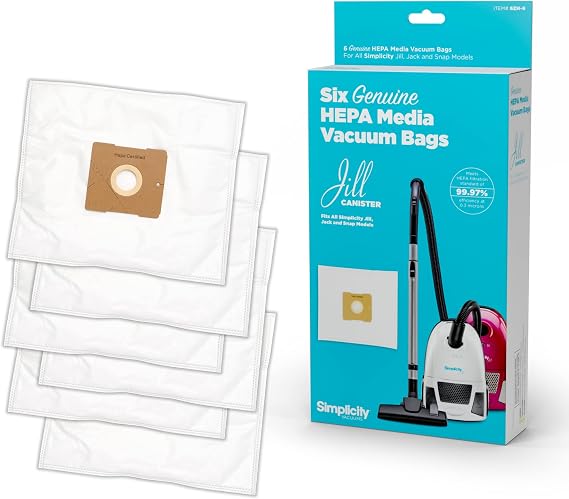Simplicity Jill Vacuum Bags, Type Z, SZH-6 Replacement Bags, 6-pack Set