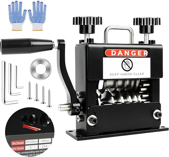 Wire Stripper Machine, Manual Cable Stripper Machine with Half-Wrapped Baffle & Top Handle, 0.5-17mm Copper Cable Stripping Tool, Can Strip Twisted Pair Network Cable, Electric Wire Stripper Tool