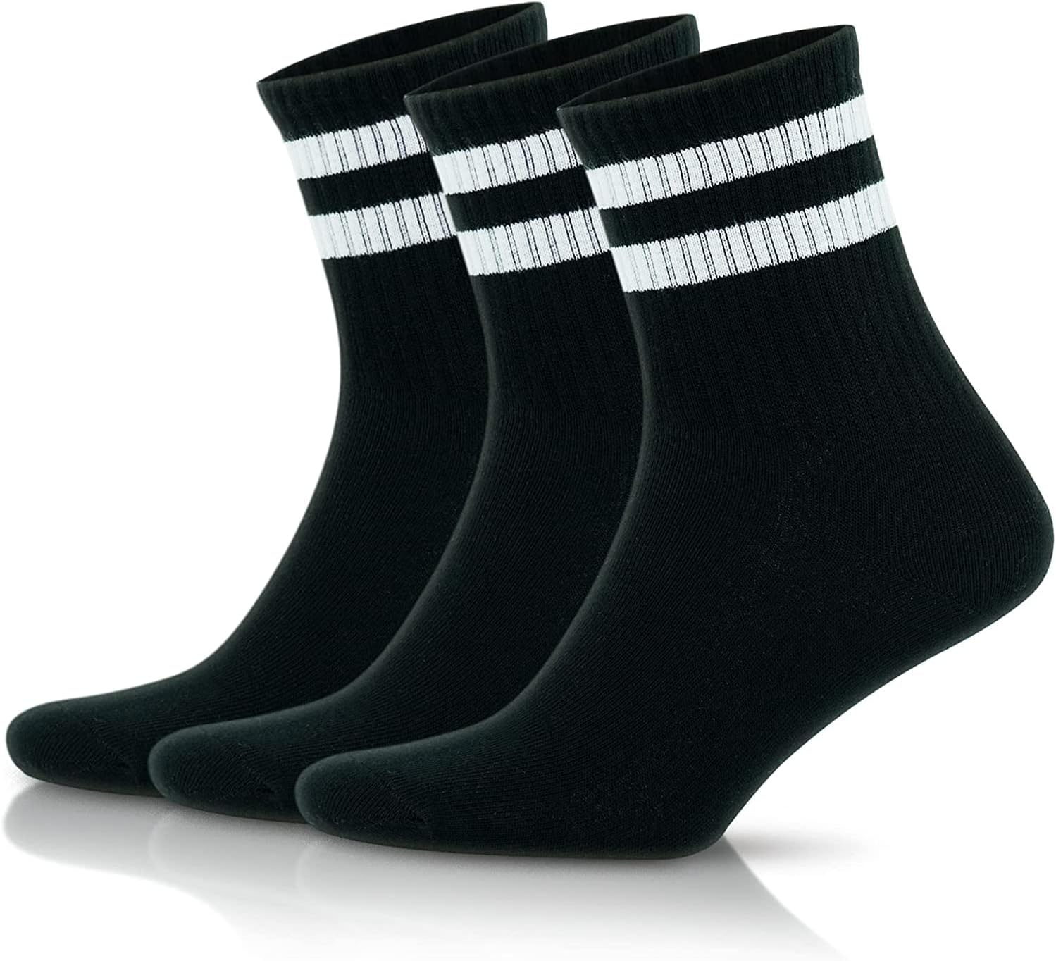 GoWith 3-Piece-4 Cotton Colorful Striped Wick College Sports Mens Socks, Tennis Socks 3501