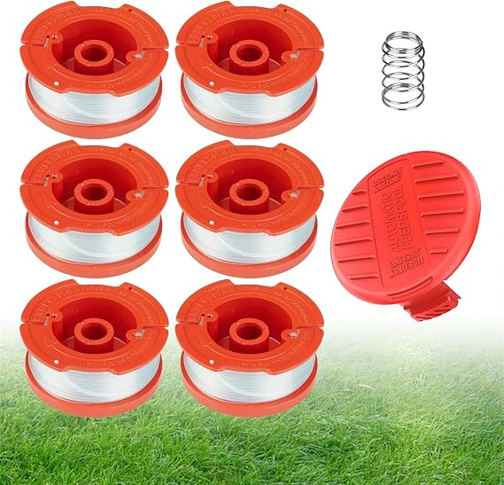 CMZST065/CMZST0653 Trimmer Replacement Line Compatible with Craftsman Models: CMCST900, CMESTA900,CMESTE920,CMCST98020,30ft 0.065-inch,6-Line Spool + 1 Cap+1 Spring