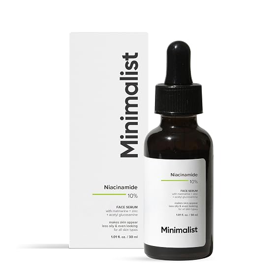 Minimalist Niacinamide 10% + Zinc Face Serum for Enlarged Pores & Excess Oil | Reduces Blemishes for Even Skin Tone | For Women & Men | 1 Fl Oz / 30 ml