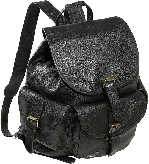 Urban Buckle- Flap BackPack (Black)