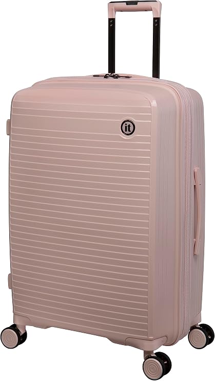 it luggage Spontaneous 27" Hardside Checked 8 Wheel Expandable Spinner, Soft Pink