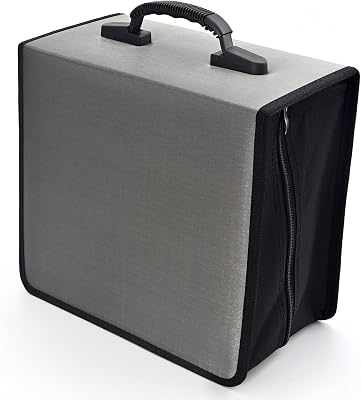 alavisxf xx CD Case, 432 Capacity DVD Case Holder, Heavy Duty Zipper Protective Movie Media Storage Organizer Binder Wallet for Car Home Office Travel Grey, 432 Capacity