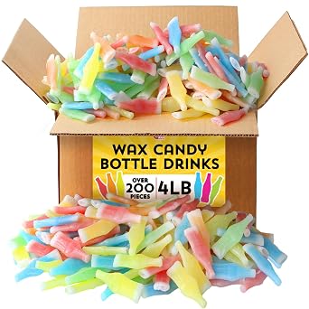 Wax Bottle Candy - 4 Pounds - Pastel Favors - Wax Candies - 90s Novelty Treats - Candy Drinks