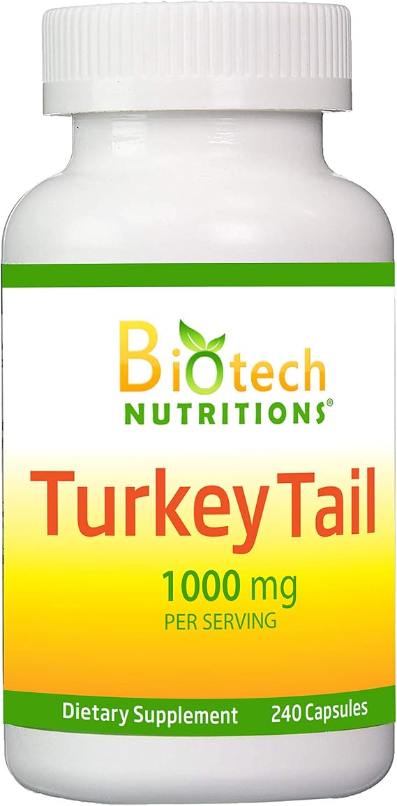Turkey Tail Mushroom 1000 Mgper Serving 240 Vegetable Capsules Non GMO