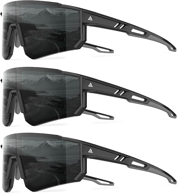 Polarized Sports Sunglasses for Men Women, UV400 Protection Mens Sunglasses for Baseball, Running, Cycling, Fishing