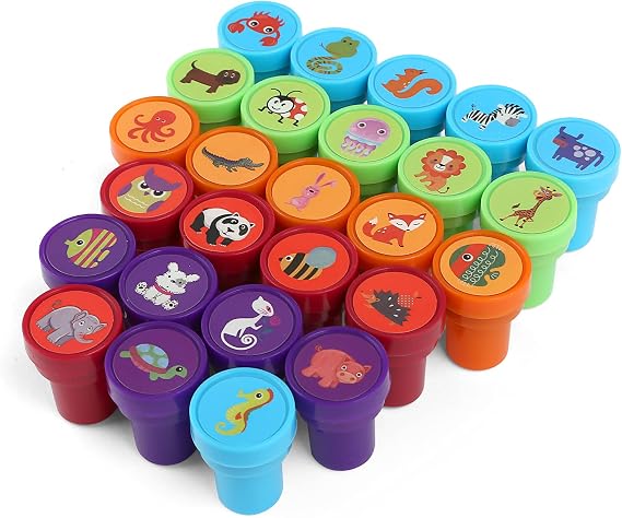 Kesoto 26Pcs Zoo Animal Stamps for Kids, Self Inking Stamps for Kids Birthday Gift, Farm Party Favors, Teacher Stamps