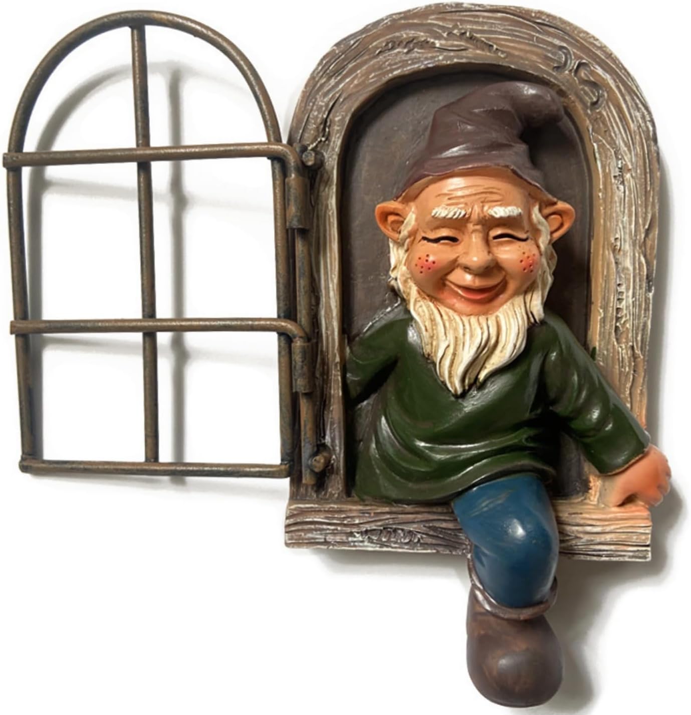 YWHWXB Elf Out The Door Tree Hugger,Garden Gnome Statue,Funny Garden Peeker Sculpture for Yard Garden Porch Decoration 5.9-Inch