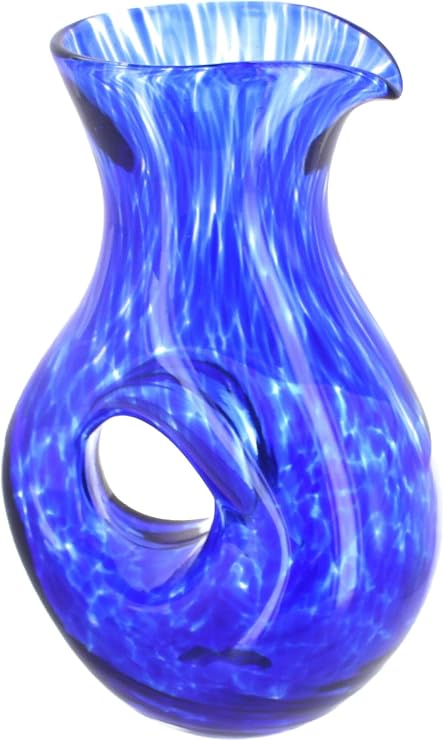 Blue Rose Polish Pottery Cobalt Confetti Tuscany Pierced Pitcher