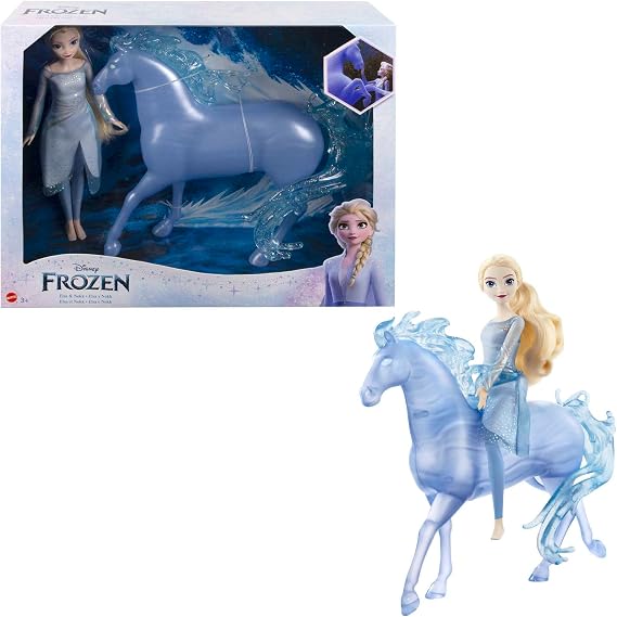 Mattel Disney Karlar Ülkesi Elsa ve Güzel Atı Nokk Disney Karlar Ülkesi oyuncakları, Elsa bebek ve Su Nokk'u figürü HLW58