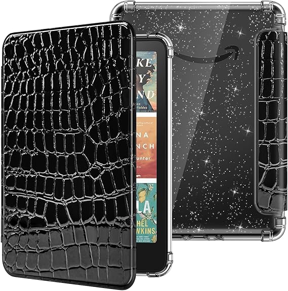 MoKo Case for 7" Kindle Paperwhite 12th Gen & Colorsoft,Crocodile Black