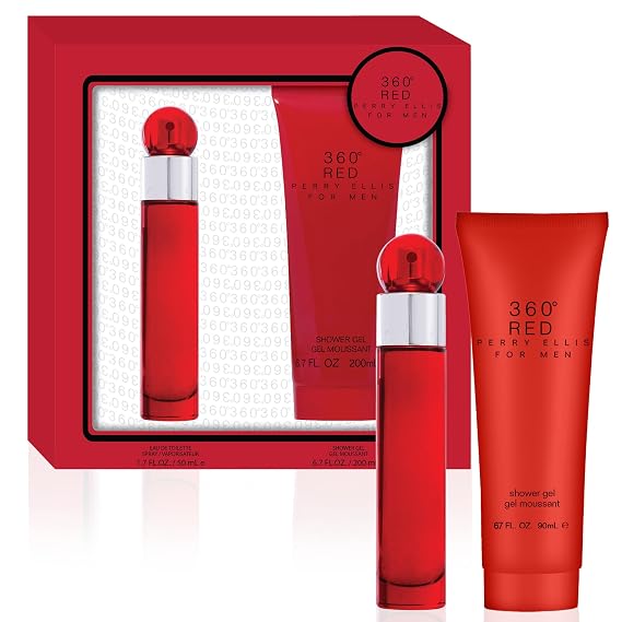 Perry Ellis 360 Red for Men, 2-Piece Gift Set, EDT Spray & Shower Gel