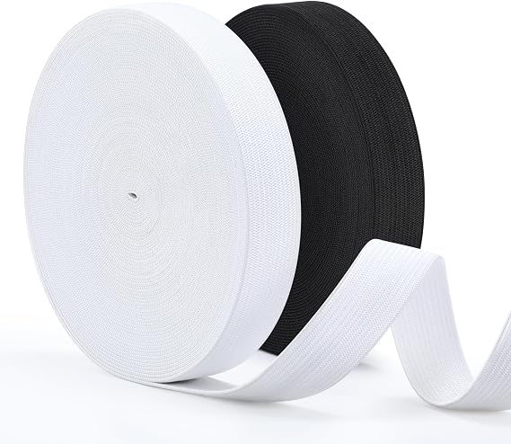 20mm Elastic for Sewing, 2 Rolls 12m Long Thick Elastic Bands